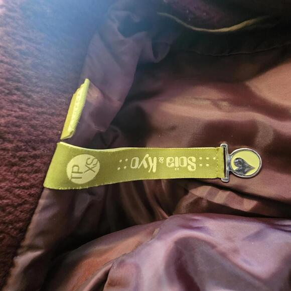 Soi & Kyo Women's Burgundy Peacoat - Picture 5 of 7